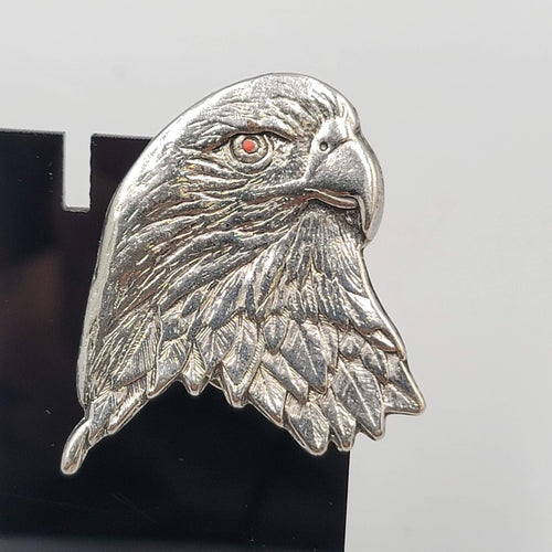 Eagle Biker Pin Jacket Vest Blunt ends Silver tone 2"