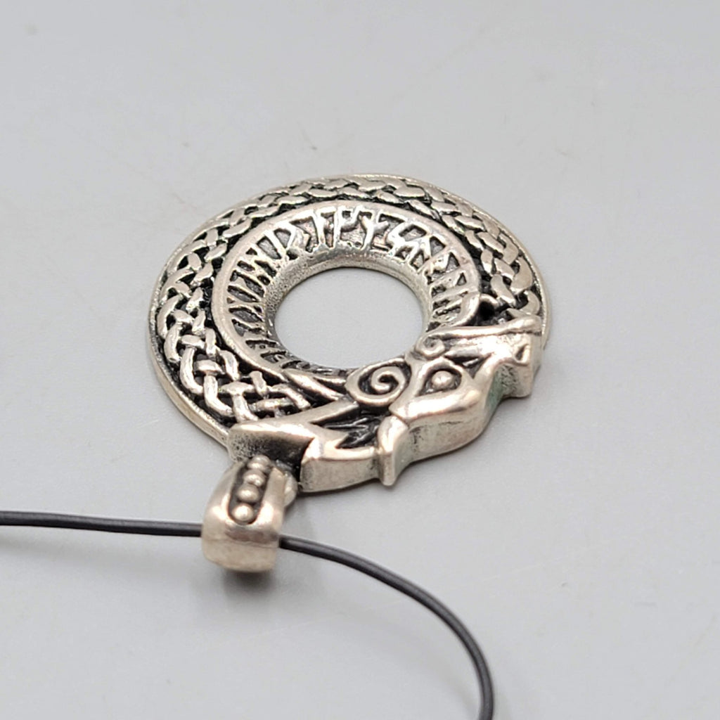 Ouroboros Pendant Necklace 925 Sterling Silver Viking Dragon 16"-18"