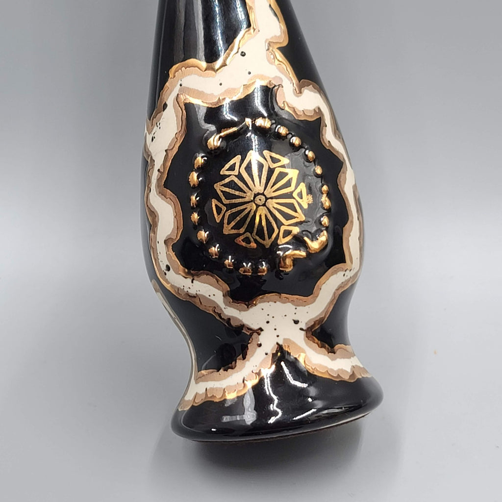 Jim Beam Paperweight Di Monte Royal 1980 C Miller Black Gold White 8 in tall