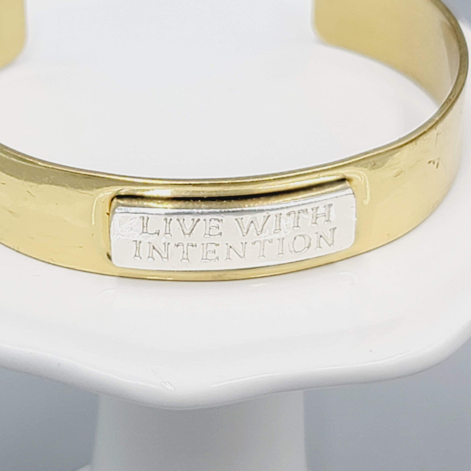 Rustic Cuff 2 Tone Live With Intention Gold & Silvertone Cuff Bracelet