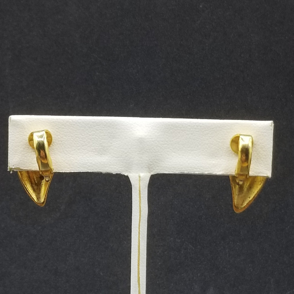 Vintage Clip on Earrings Gold Plated Statement Drop Stud 1"