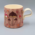 Vintage Handmade Mushroom Coffee Mug Pottery Hand Painted