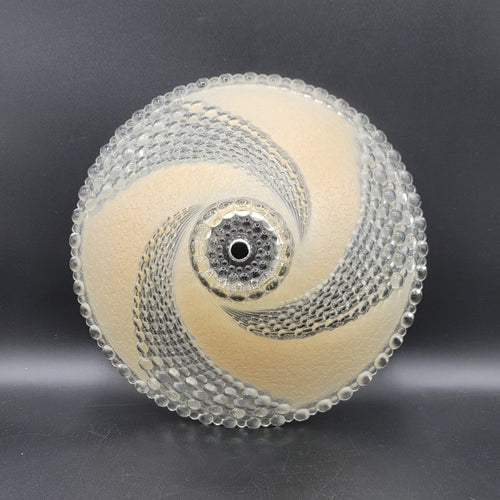 Antique Hobnail Lamp Shade Clear Tan Swirl Patterned 11"
