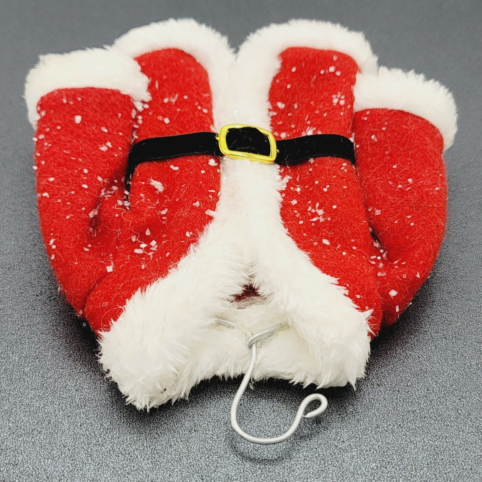 Santa's Coat with Fuzzy Trim Glitter Accents Christmas Tree Ornament 6.5"