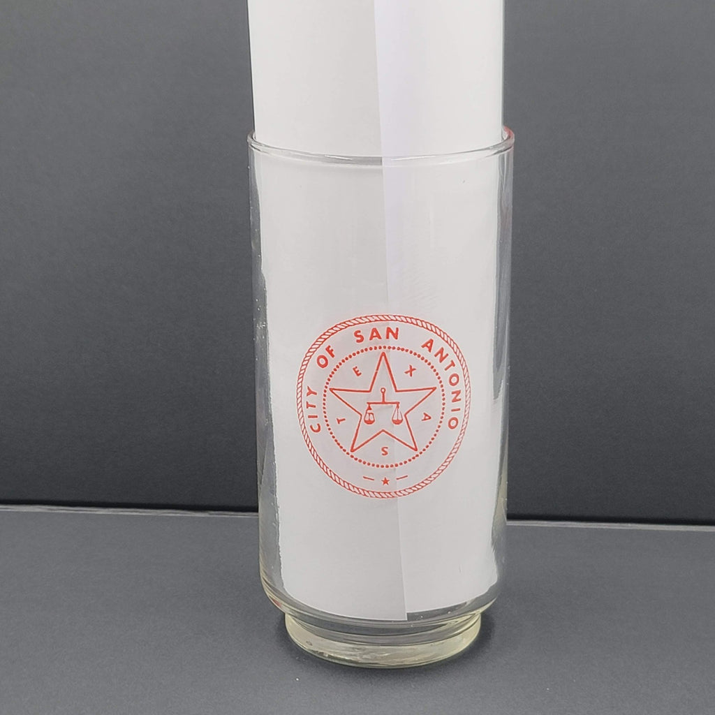 Rare 1978 San Antonio FIESTA Dr Pepper 16 oz Glasses With City Seal 