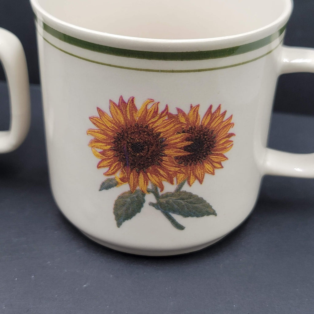 Vintage Gibson Housewares Cottage Sunflower Cup Mug Set of 2