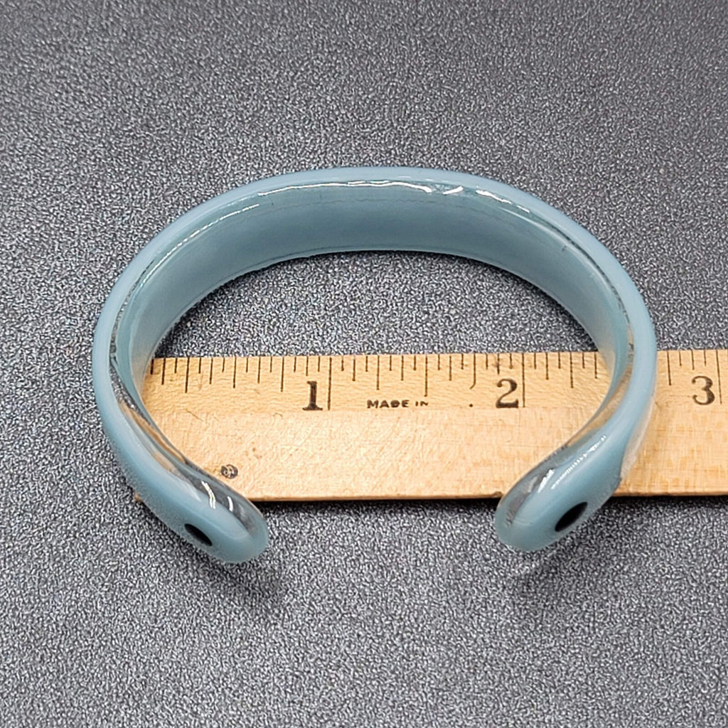 Solid GLASS CUFF Bracelet Blue Black Sea Creature Design