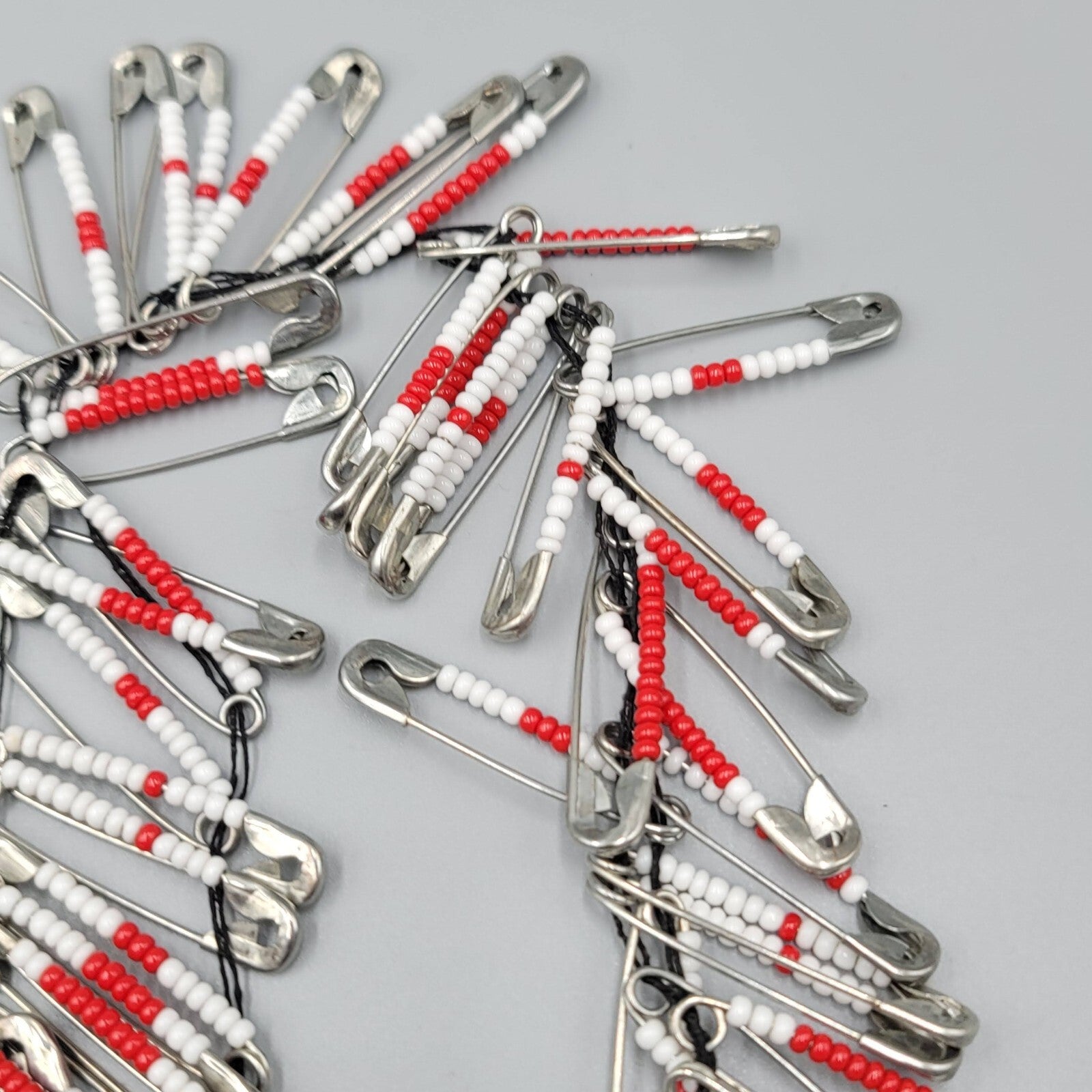 Vintage Beaded Safety Pins Pin Seed Beads Jewelry Crafts Crafting