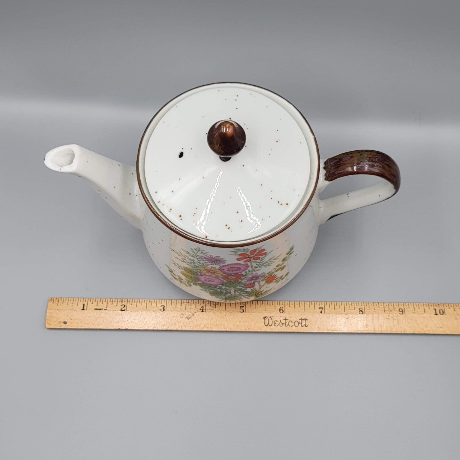 Vintage Teapot Made In Japan Flowers Floral Speckle 4.5" High