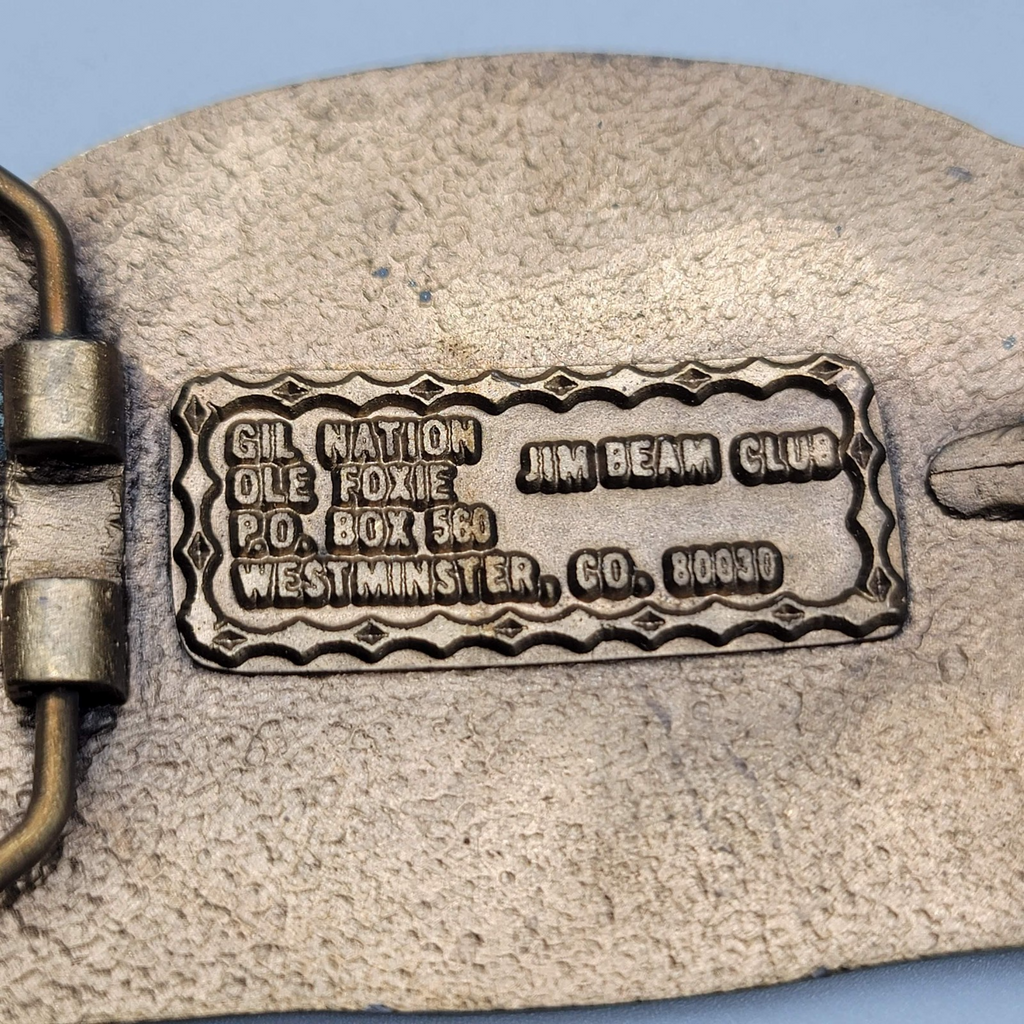 Vintage Jim Beam Belt Buckle 1981 Las Vegas Convention Bottle Specialties Cards
