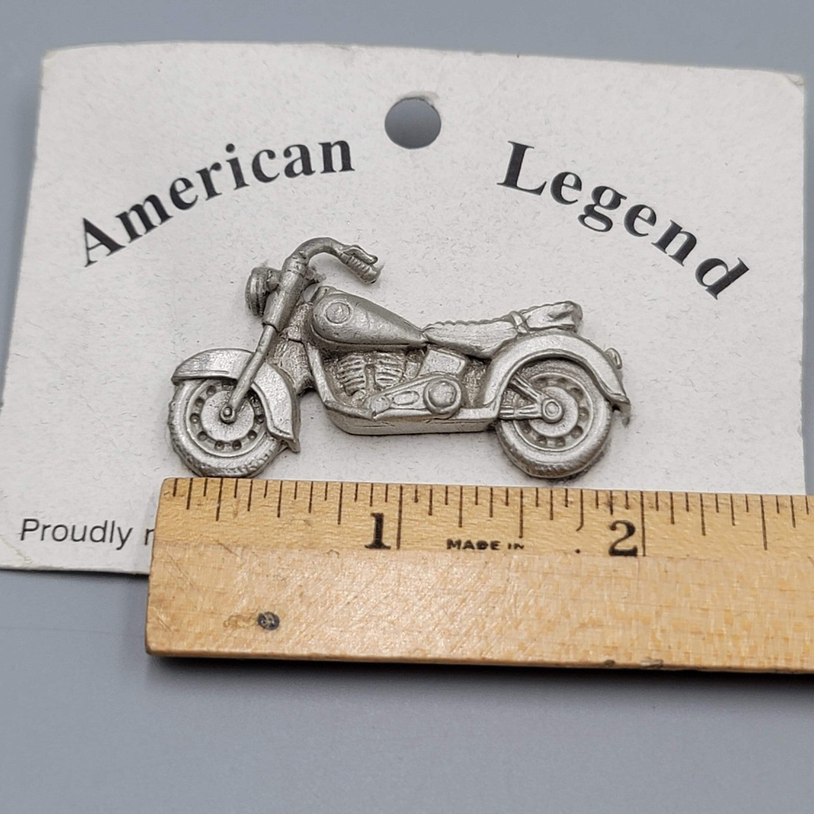 Vintage American Legend Motorcycle Pin Badge BKS Manufacturing USA Pewter Brooch