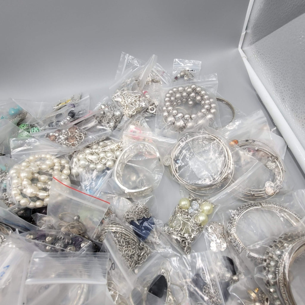 Large Lot of Silver tone Modern Jewelry Necklaces Earrings Bracelet 160+ Pieces!