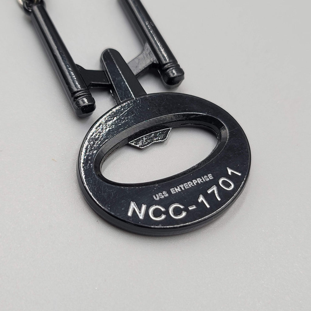 Star Trek USS Enterprise Starfleet NCC-1701 Zinc Black Keychain Bottle Opener