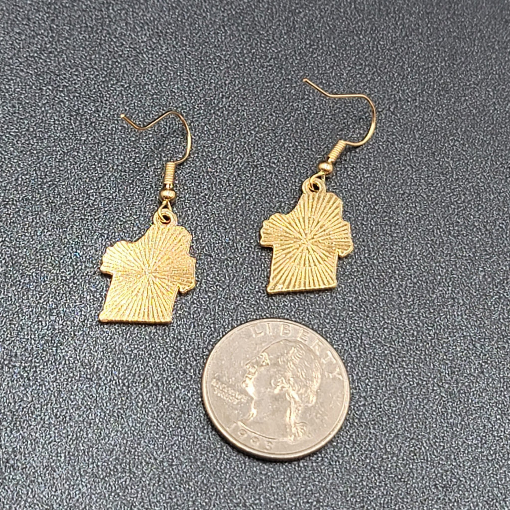 Chocolate Candy Pierced Earrings Enamel Dangle Gold tone Kit New 3/4"