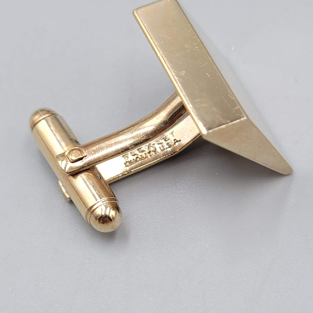 Vintage Mens Cufflinks Gold tone Square Modern Design 3/4"
