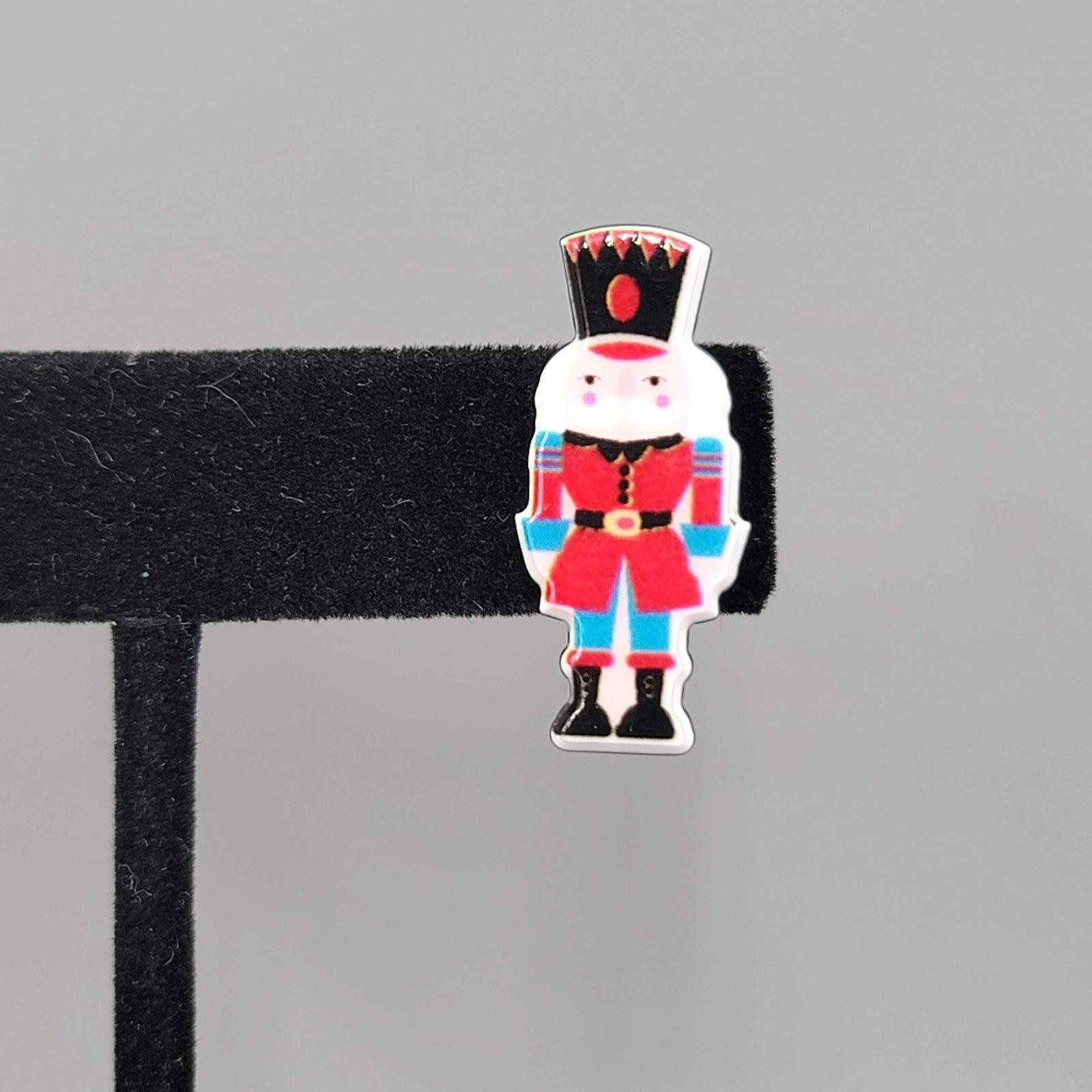 Christmas Nutcracker Pierced Earrings Drop 1"