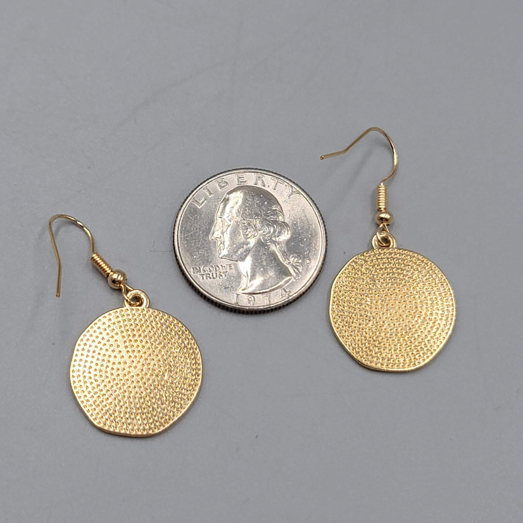Citrus Fruit Slice Enamel Pierced Earrings Gold tone Dangle 3/4"