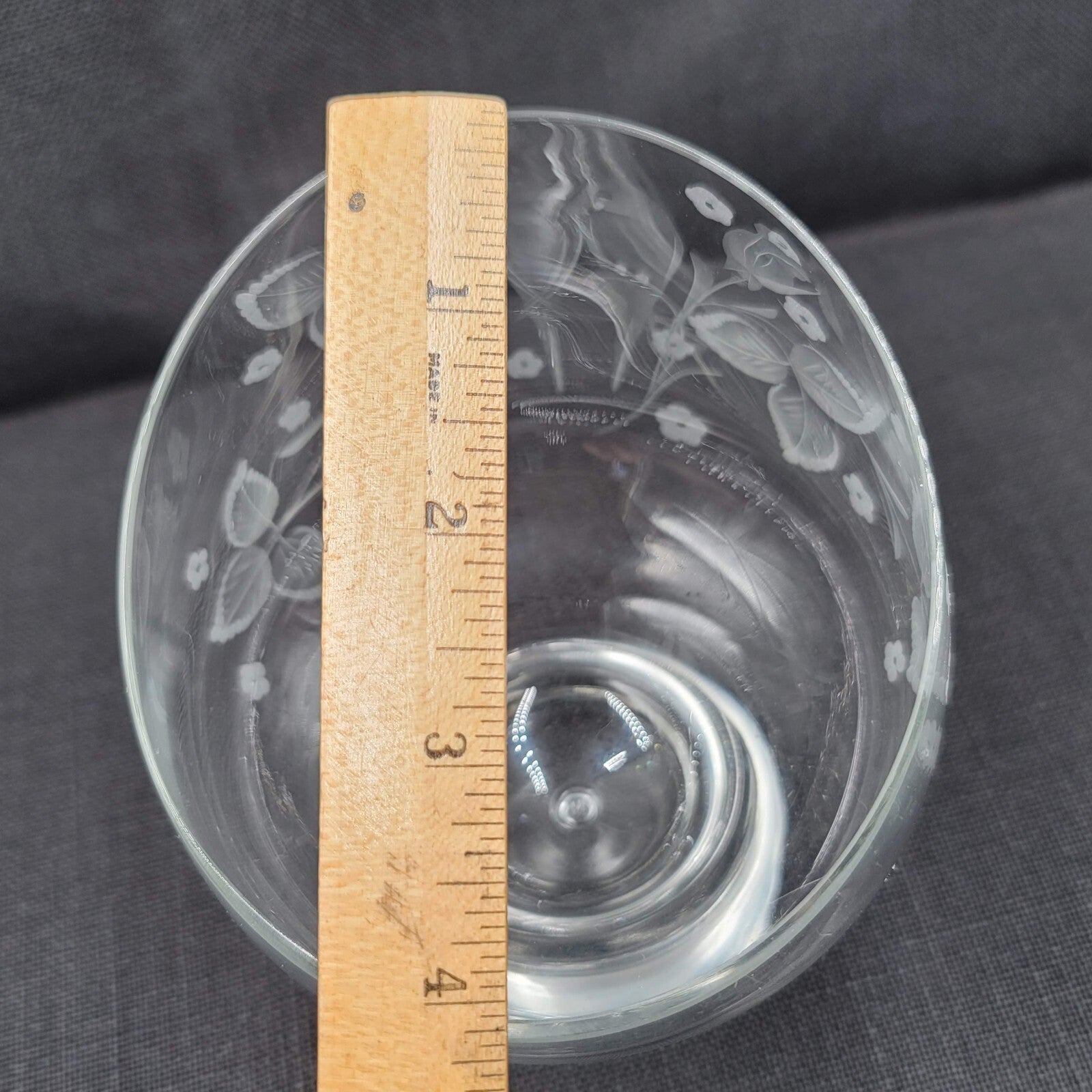 Wendell August Forge Hand Etched Bird Angled Snifter Glass Signed D.King