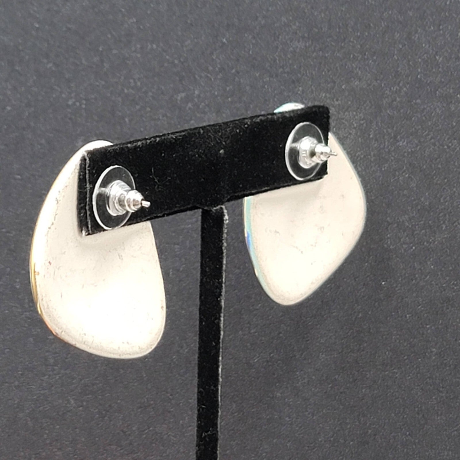 Vintage Flamingo Pierced Earrings Ceramic Hand Painted Drop 1.5"