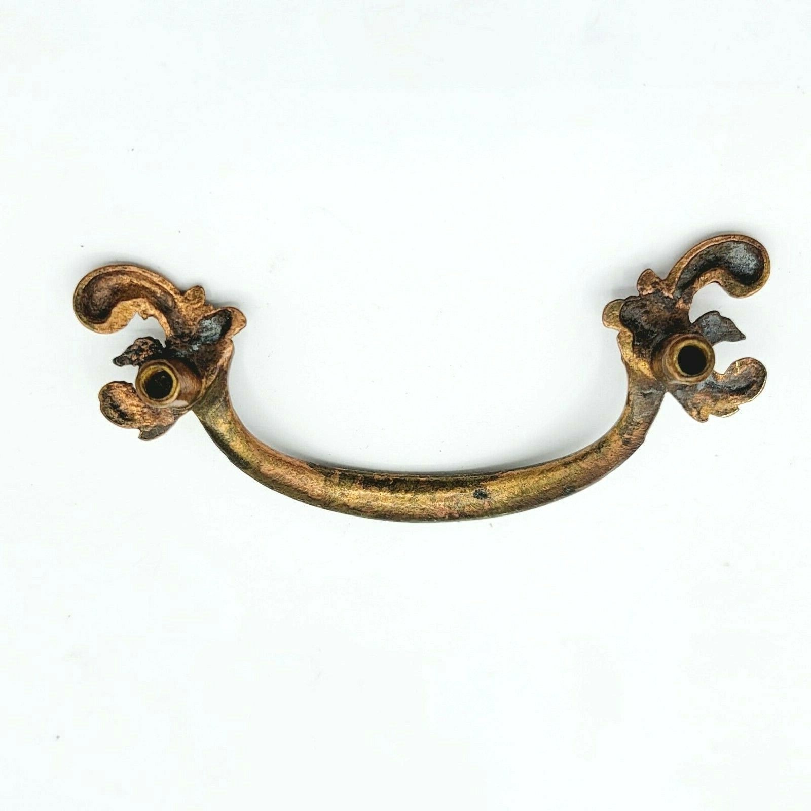 Vintage Bronze Ornate Drawer Pull 4 1/4" x 1 3/4", holes 3"