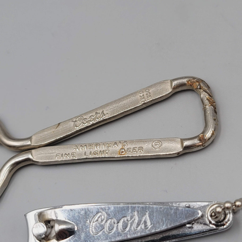 Vintage Coors Americas Fine Light Beer Metal Loop Bottle Opener Nail Clipper Lot
