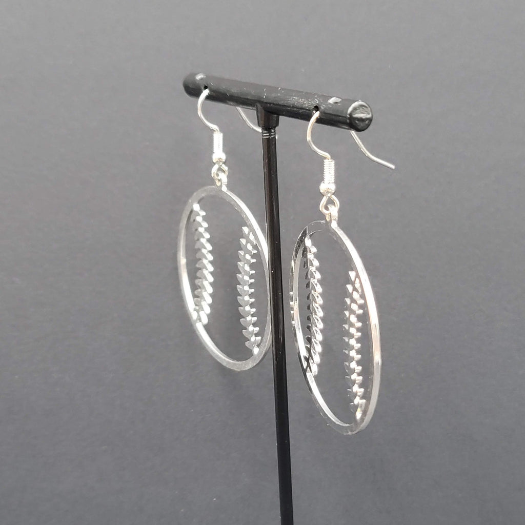 Baseball Pierced Earrings Open Work Silver tone Dangle 1 5/8"