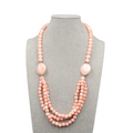 Vintage Pink Swirl Bead Necklace Layered Statement 24 in
