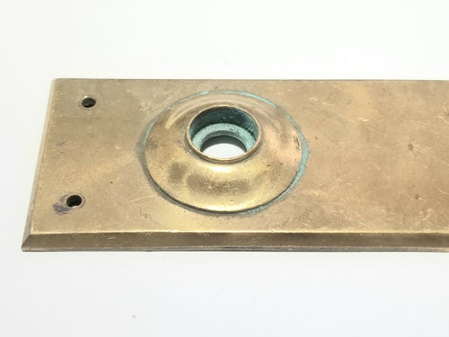 Antique Brass Bronze Door Knob Backplate w/ Skeleton keyhole & Thumb lock hole