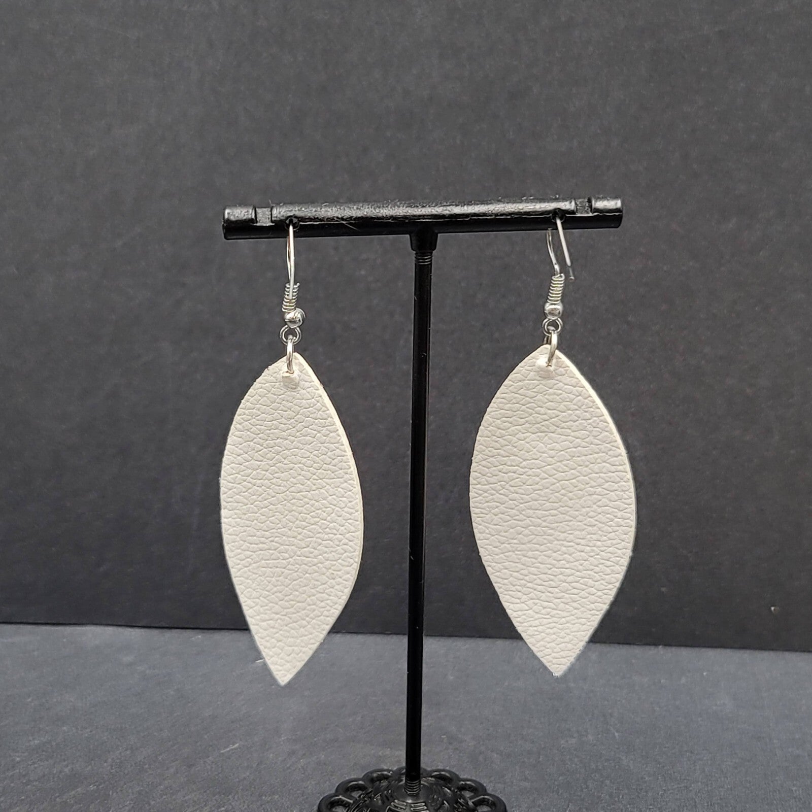 Pierced Earrings Imitation Leather Football Dangle Lightweight 2.25"