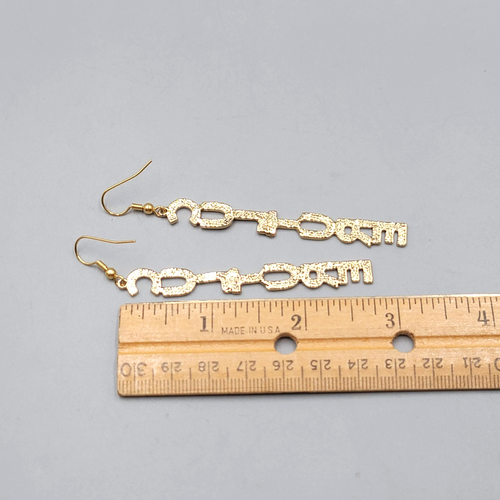 CULTURE Pierced Earrings Gold tone Dangle 2.75 in