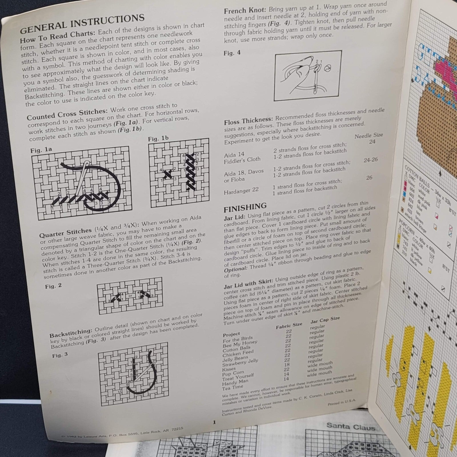 Various Charted Cross Stitch Patterns for Jar Lids Leaflet 211 Lorenzo Petroff