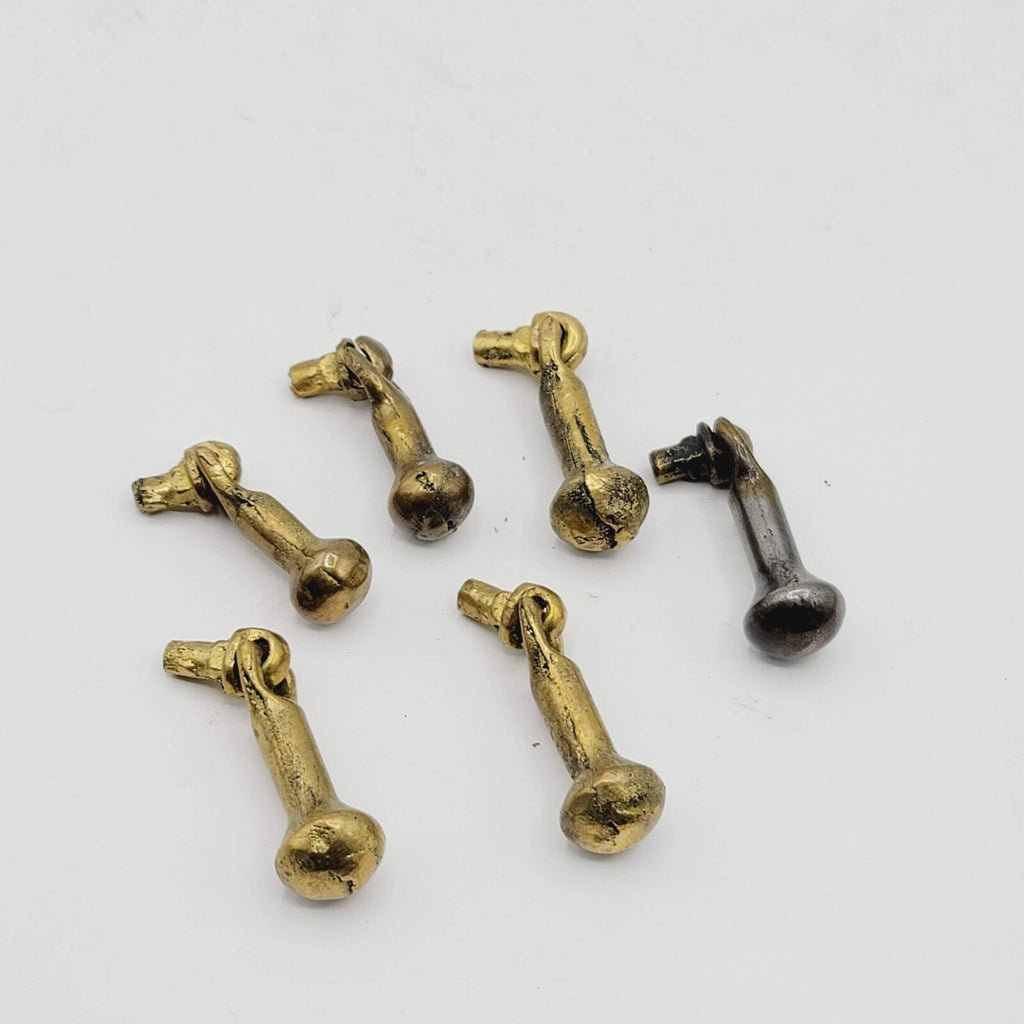 Set of 6 Vintage Brass Drawer Pulls Salvage Hardware Parts