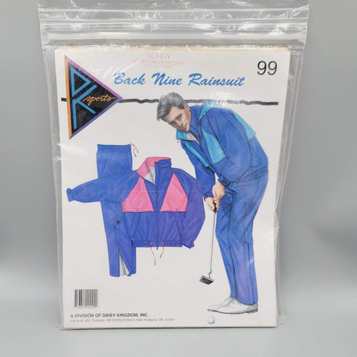 DK SPORTS BACK NINE RAINSUIT 99 MENS GOLF JACKET PANTS PATTERN  XS-XXL FF
