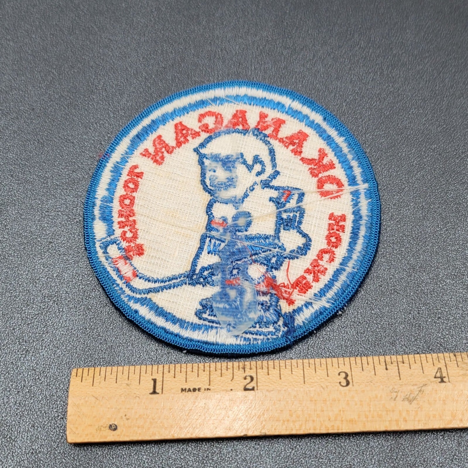 Vintage Okanagan Hockey Schools Patch BC British Columbia Canada Blue Orange 3.5