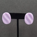 Vintage Pierced Earrings Acrylic Lavender Purple Wavy Drop 1"