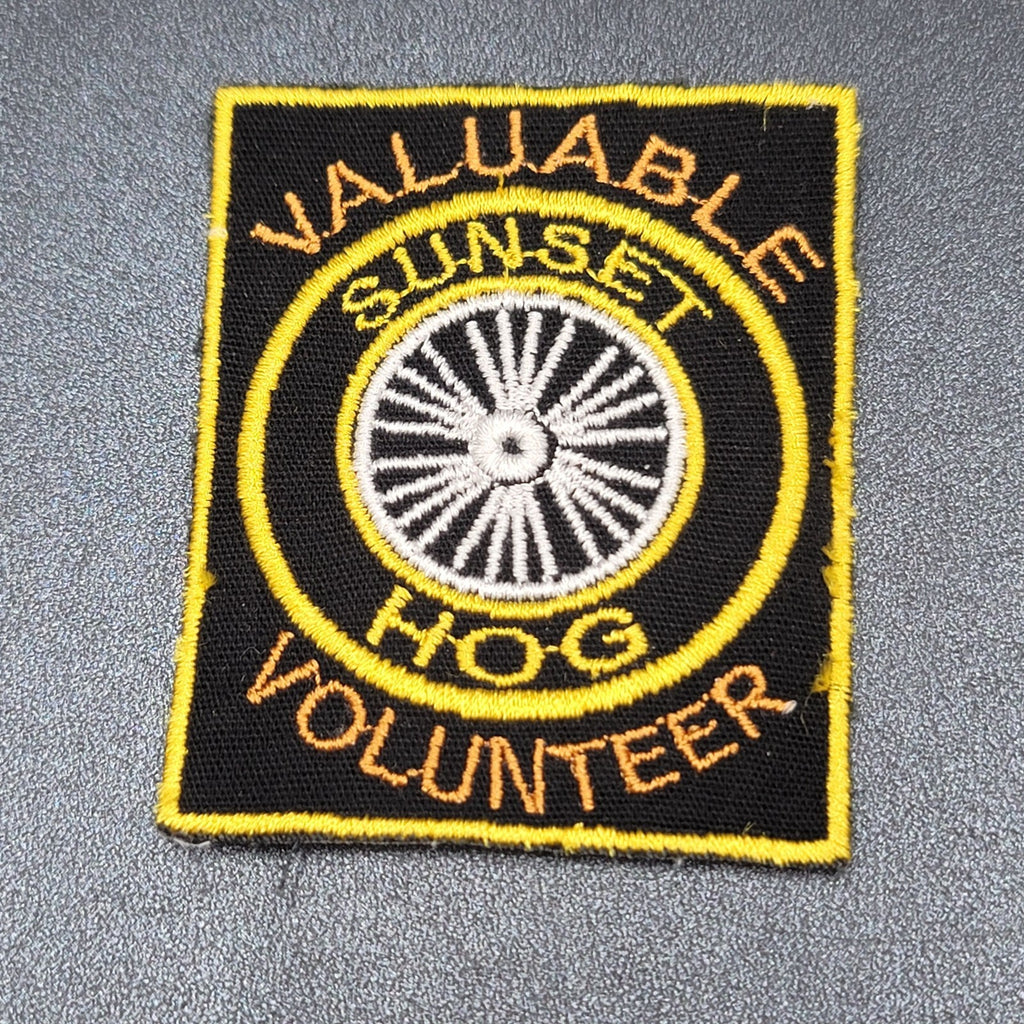 Sunset HOG Harley Davidson Valuable Volunteer Patch 2.75"x2.25"