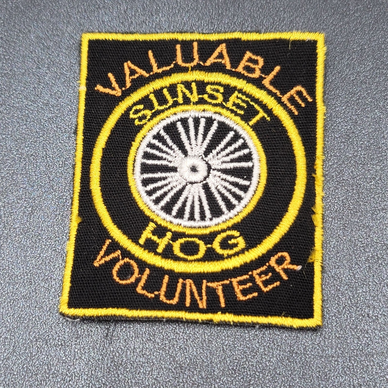 Sunset HOG Harley Davidson Valuable Volunteer Patch 2.75"x2.25"