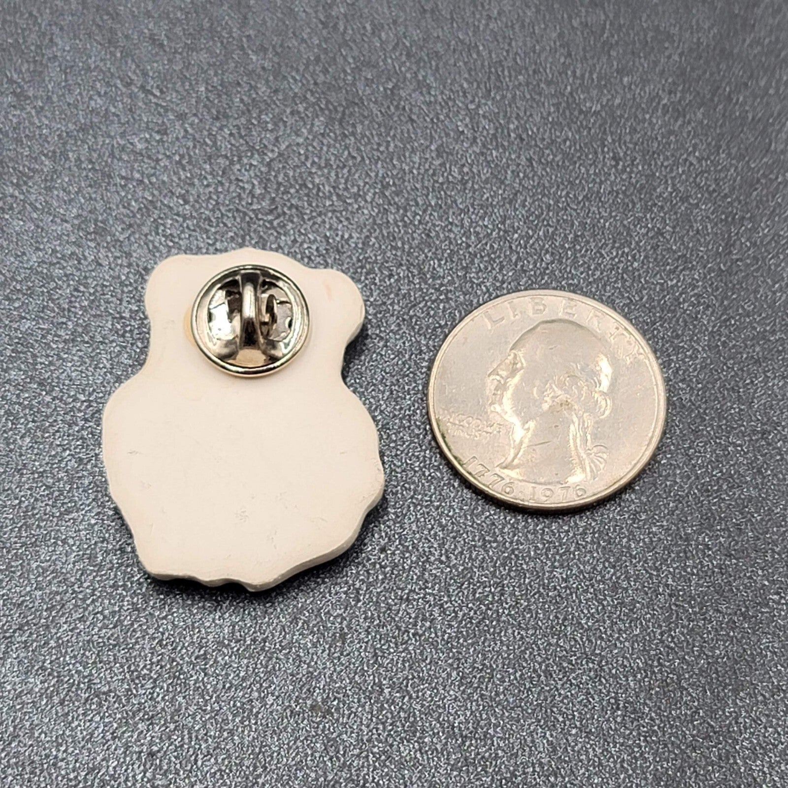 Vintage Bear Heart Ceramic JUDY Name Pin 1 3/8"