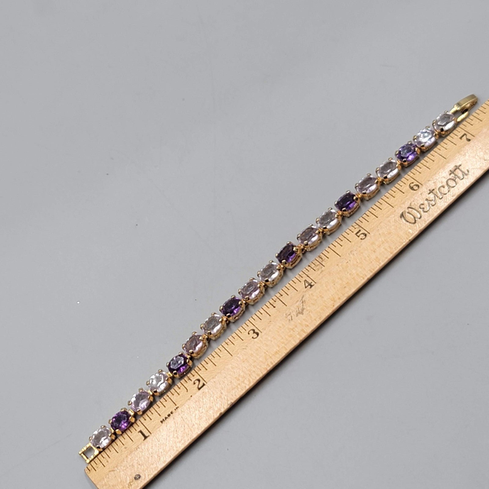 Vintage Purple Crystal Tennis Bracelet 6.75 in