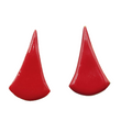 Vintage Red Enamel Pierced Earrings Statement Drop 1 1/8"
