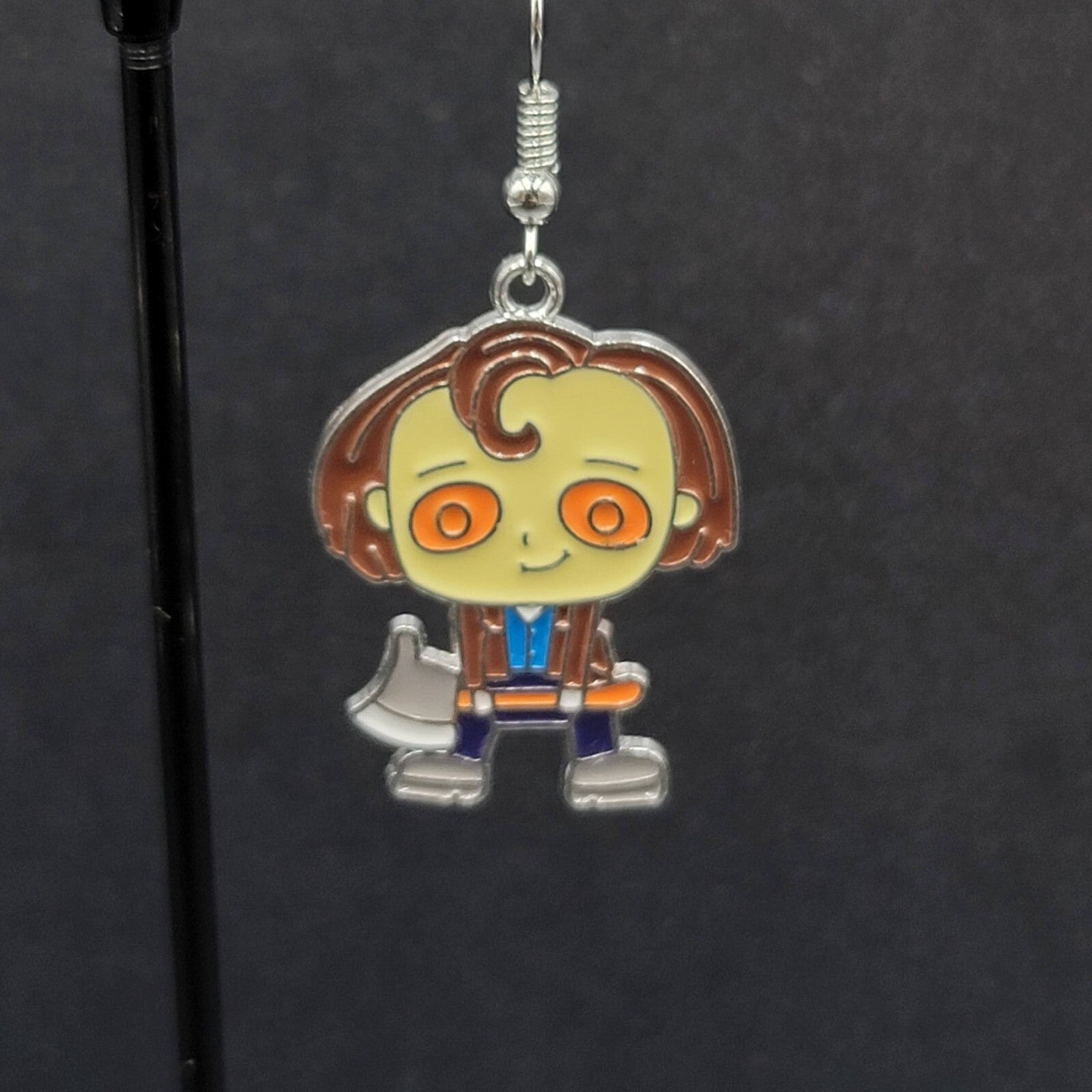 Jack Torrance Pierced Earrings Enamel The Shining Horror Movie Dangle 1.25" FS