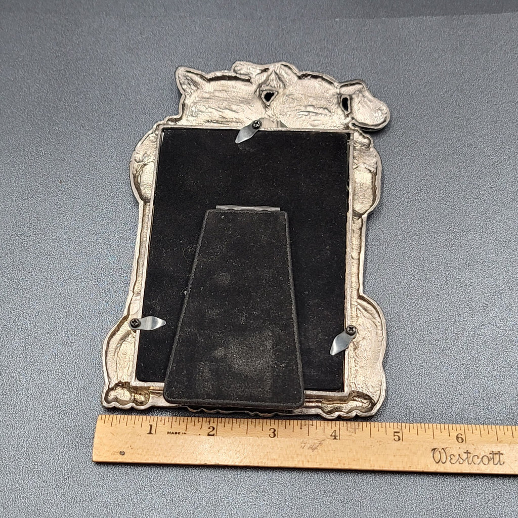 Molded Metal Pet Photo Picture Frame Puppy Dog Kitty Cat 3 1/2" x 5"