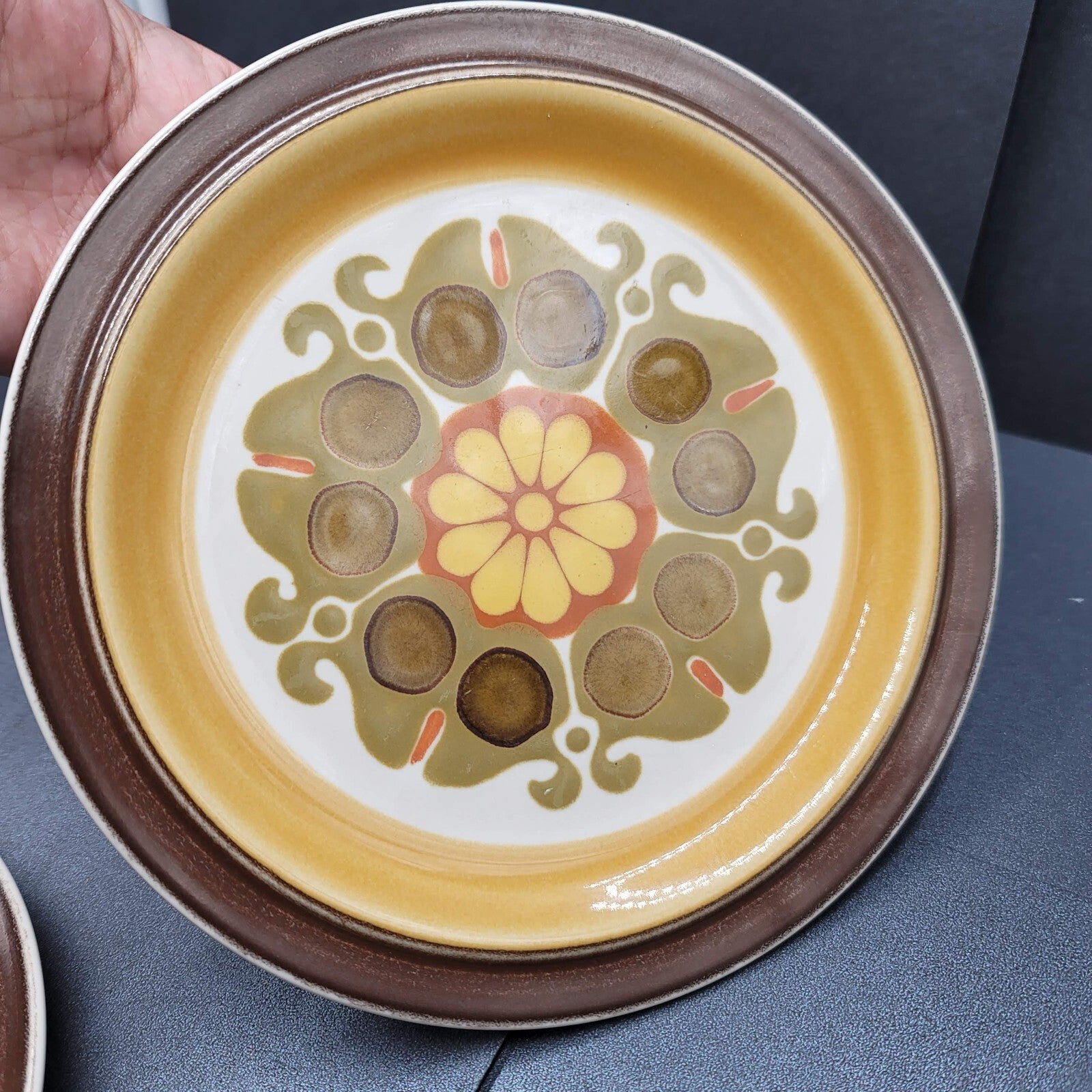 Vintage Mid Century CASUAL CERAM Electra Echo Lot of 2 Salad Plates 7.5"