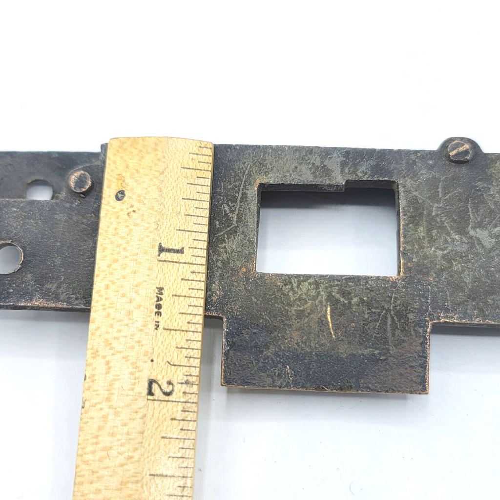 Antique Bronze Exterior Door Strike Plate Mortise Inset 7 3/4" x 1 1/2"