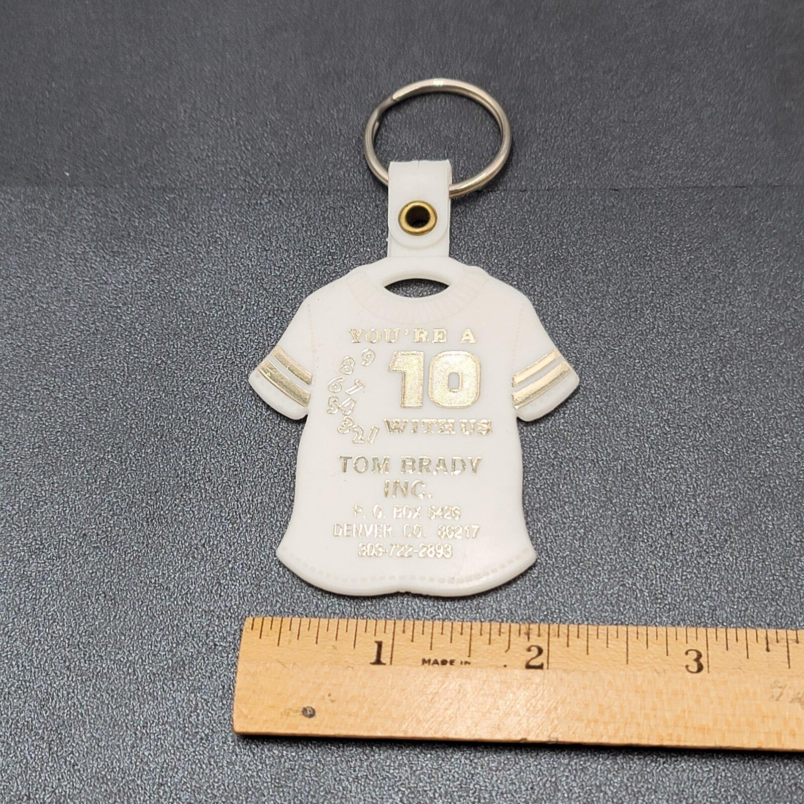 Tom Brady Inc Keychain Youre a 10 with Us DENVER, COLORADO Vinyl Shirt