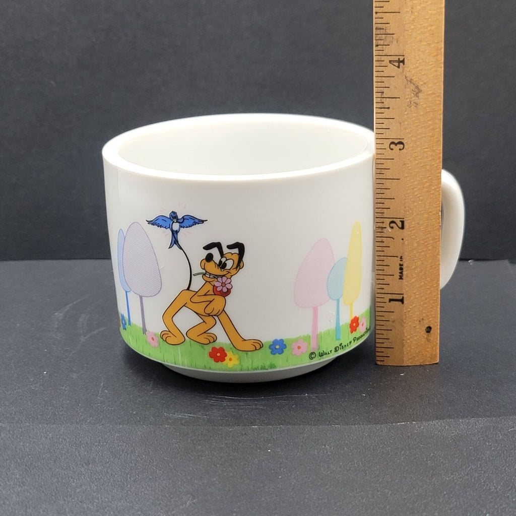 Vintage Walt Disney Productions Stacking Pluto Bird Coffee Mug Cup Japan