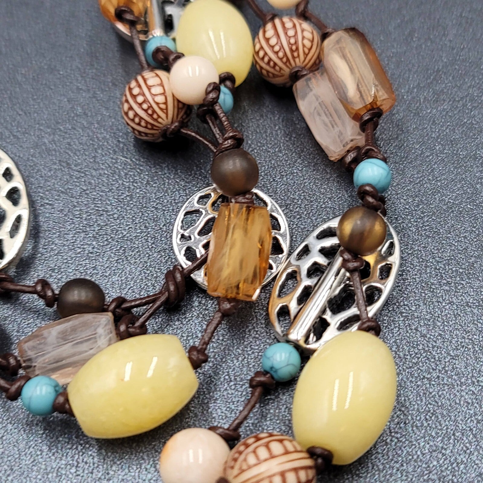 Premier Designs Del Monte Multi Strand Beaded Station Necklace 16"-20"