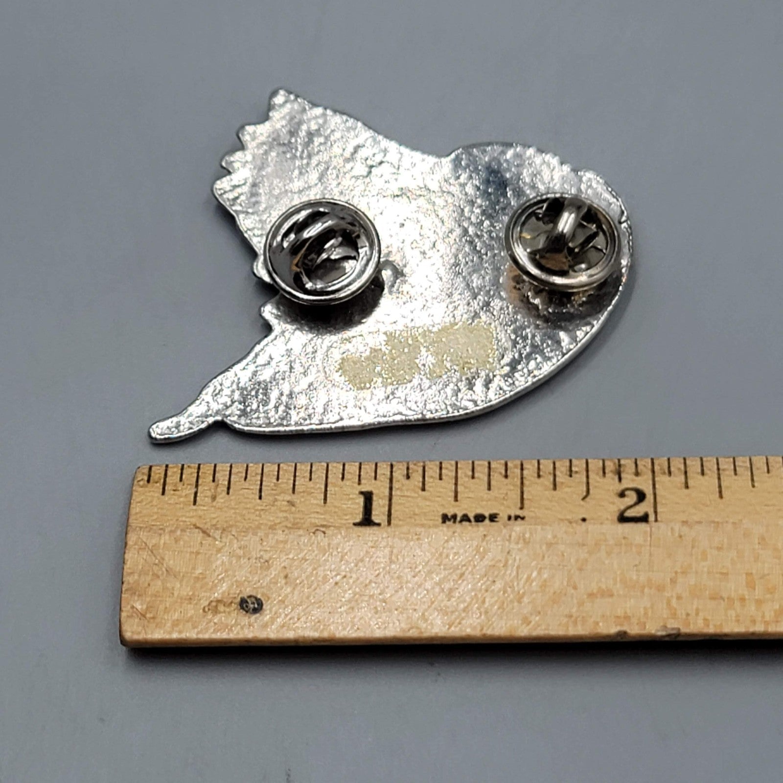 Eagle Biker Pin Jacket Vest Blunt ends Silver tone 2"