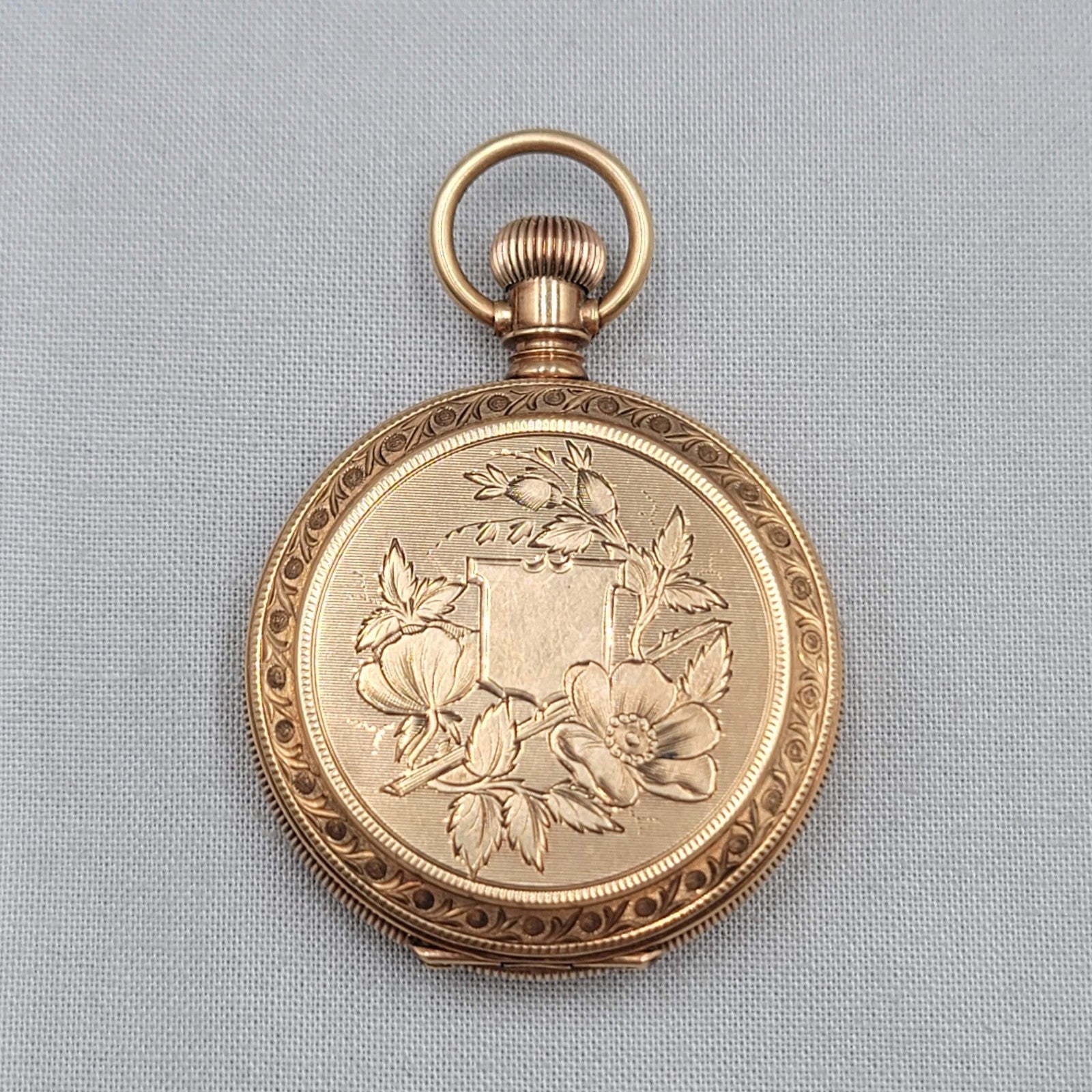 14k Yellow Gold Waltham 9 Jewel Hunter Case Pocket Watch Size 6