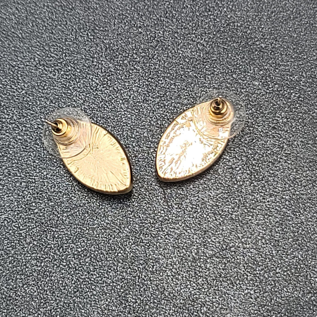 Vintage Pierced Earrings Gold tone Faceted Glitter Acrylic 3/4"